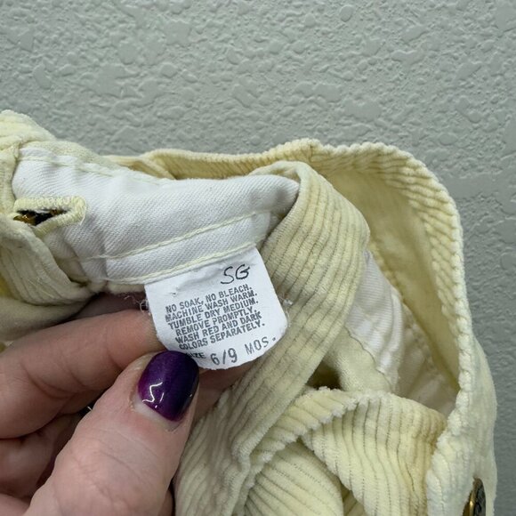 VTG Oshkosh Yellow Corduroy Footed Overall Infant Baby size 6/9 Month USA Made - Picture 4 of 6